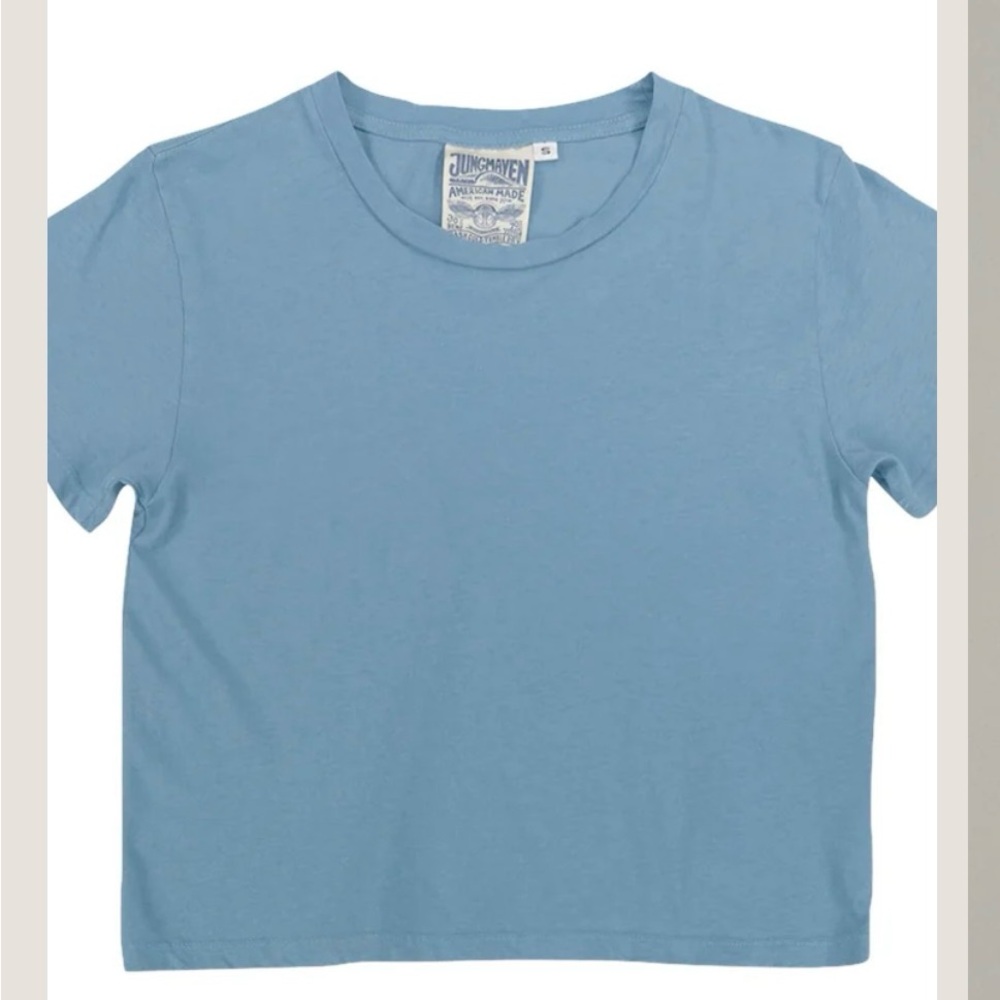 Jungmaven Sky Blue Short Ojai Cropped Tee New
